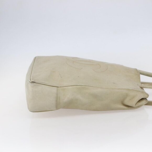 CHANEL Shoulder Bag Leather Beige Gold CC Auth - Picture 4 of 16